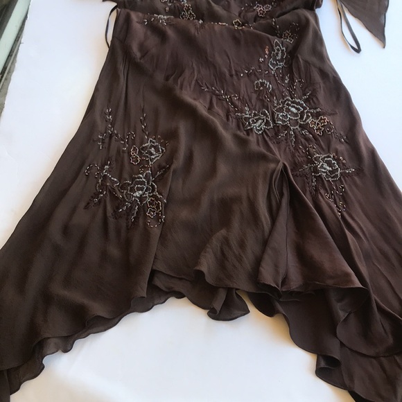 Vintage Y2K 90s Beaded Sue Wong Fairy Dress 14 Rare Bias Asymmetrical Nocturne L - Picture 16 of 17